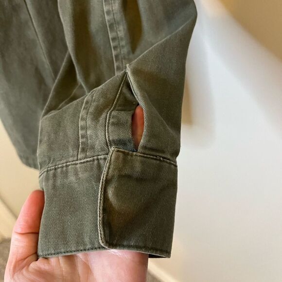 Forever 21 Green Hooded Zip Front Utility Jacket Size Small - Picture 7 of 9